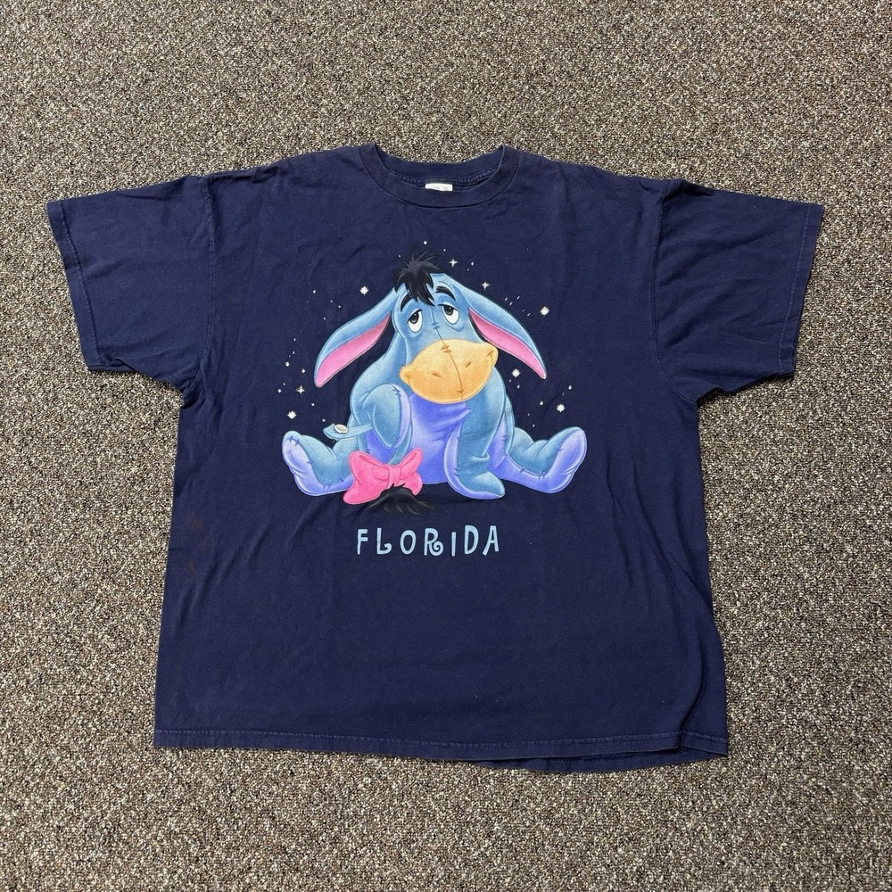 Vintage 1990s Eeyore Shirt Disney Graphic Blue Florida Delta Size Xl Rare